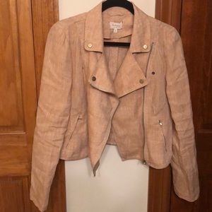 Lou & Grey by LOFT linen Moto jacket